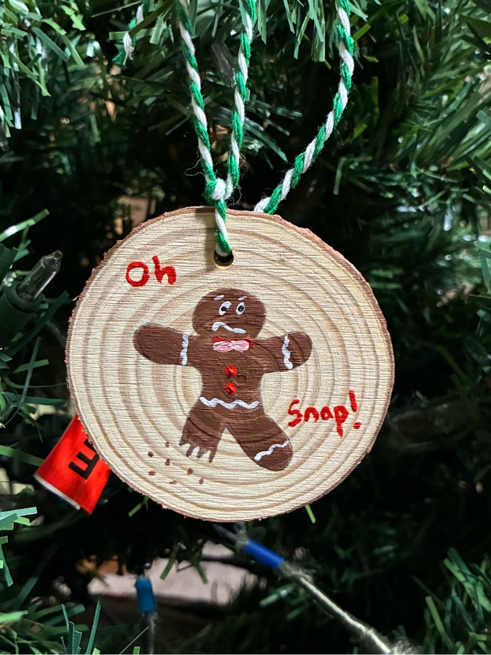 Angry Gingerbread Painted Ornament